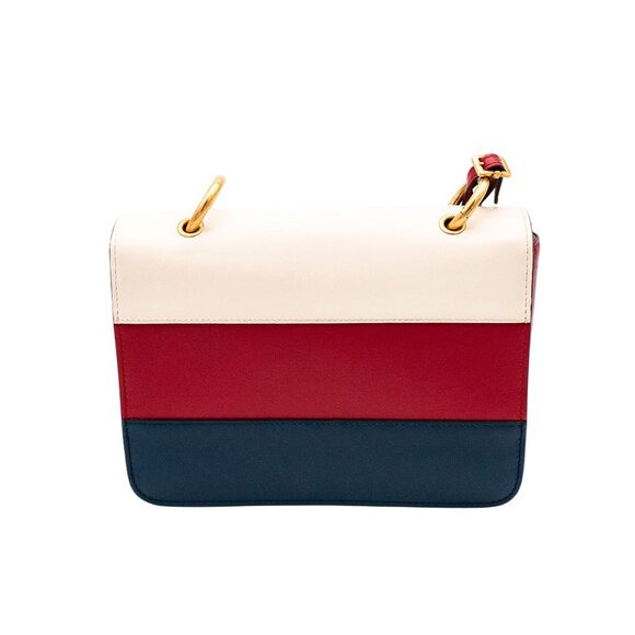 Gucci Sylvie Queen Margaret Tri-Color Leather Shoulder Bag With Bee Ornament & S - Picture 4 of 12